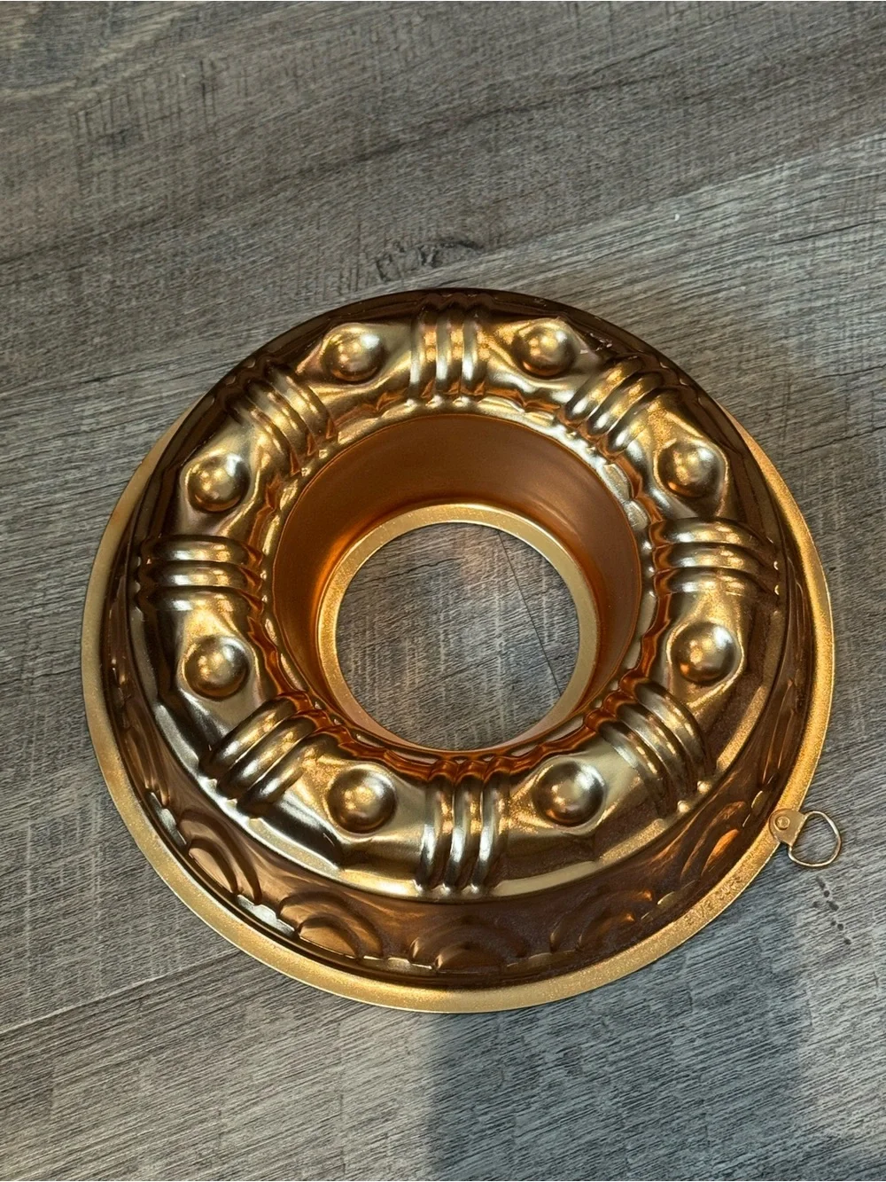 Vintage Copper Tone Aluminum Jello Ring Mold - 3.5 Cup Wall Hanging Decor